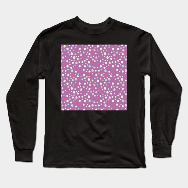 Purple Polka Dots Long Sleeve T-Shirt by greenoriginals